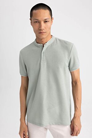 DeFacto Slim Fit Dar Kesim Dik Yaka Kısa Kollu Waffle Polo Tişört Z4262AZ23SPGN50