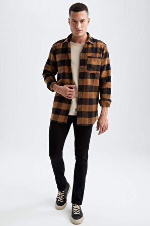 DeFacto Regular Fit Kareli Uzun Kollu Gömlek S1238AZ22AUBG283