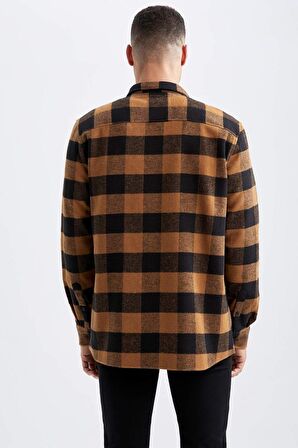 DeFacto Regular Fit Kareli Uzun Kollu Gömlek S1238AZ22AUBG283