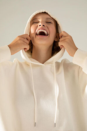 Relax Fit Kapüşonlu Kalın Sweatshirt