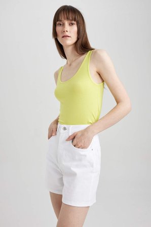 DeFacto Slim Fit Dar Kesim U Yaka Basic Düz Atlet I1059AZ23SMGN324