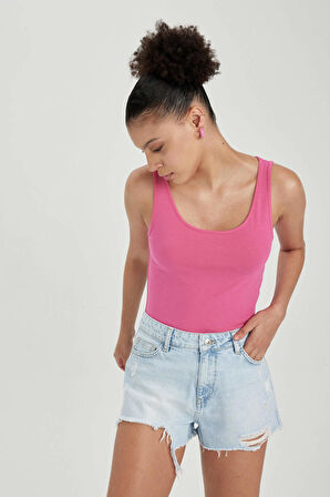 DeFacto Slim Fit Dar Kesim U Yaka Basic Düz Atlet I1059AZ23SMPN43