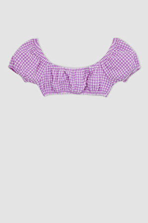 Kız Çocuk Kareli Bikini Takımı