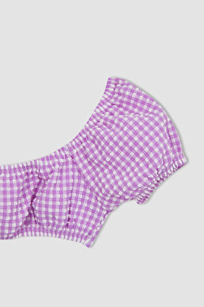 Kız Çocuk Kareli Bikini Takımı