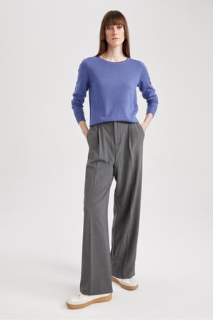 defacto regular fit bisiklet yaka basic kazak f7091az23wnbe651