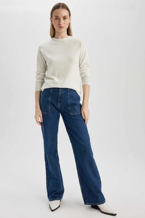 defacto regular fit bisiklet yaka basic kazak i6913az23wngr28