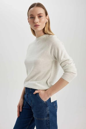 defacto regular fit bisiklet yaka basic kazak i6913az23wngr28