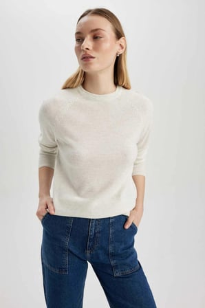 defacto regular fit bisiklet yaka basic kazak i6913az23wngr28