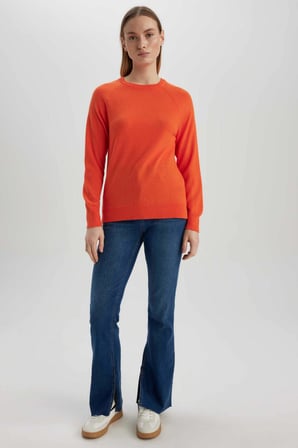 defacto regular fit bisiklet yaka basic kazak i6913az23wnog63
