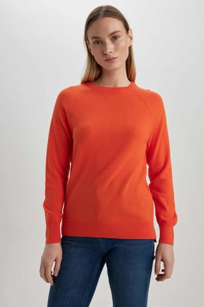 defacto regular fit bisiklet yaka basic kazak i6913az23wnog63
