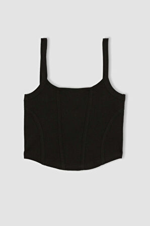 Fitted U Yaka Fitilli Kaskorse Atlet