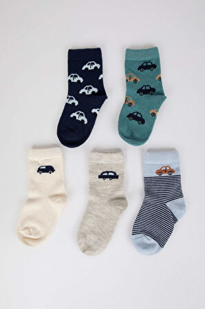 Erkek Bebek 5'li Pamuklu Uzun Çorap
