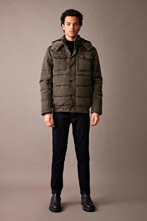 DeFacto Su İtici Slim Fit Kapüşonlu Astarlı Mont R2303AZ23WNKH254