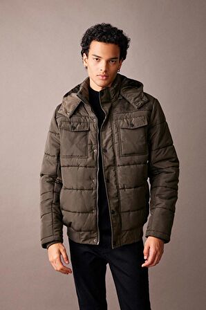 DeFacto Su İtici Slim Fit Kapüşonlu Astarlı Mont R2303AZ23WNKH254