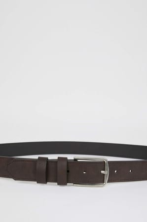 DeFacto Erkek Dikdörtgen Toka Suni Deri Jean Kemeri A7657AXNSBN45