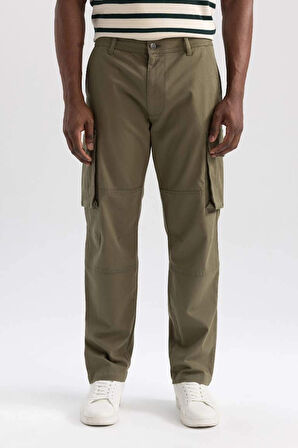 A6801 Wide Leg Fit Geniş Kalıp Normal Bel Geniş Paça Kargo Cepli Pantolon