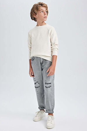 DeFacto Erkek Çocuk Bisiklet Yaka Pamuklu Kazak A3298A823AUER2