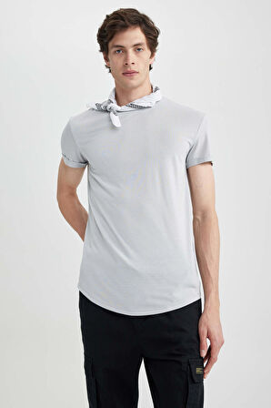 DeFacto Long Muscle Fit Bisiklet Yaka Tişört N2104AZ23SPGR91