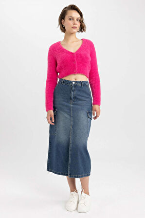 DeFacto Coool Slim Fit V Yaka Triko Hırka Z9318AZ23WNPN219