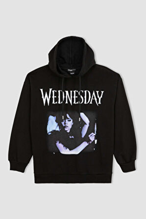 DeFacto Coool Wednesday Oversize Fit Kapüşonlu Kalın Sweatshirt A4638AX23SMBK81