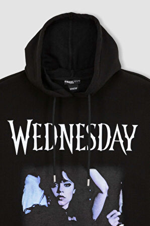 DeFacto Coool Wednesday Oversize Fit Kapüşonlu Kalın Sweatshirt A4638AX23SMBK81