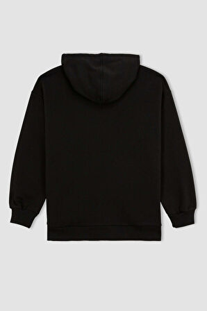 DeFacto Coool Wednesday Oversize Fit Kapüşonlu Kalın Sweatshirt A4638AX23SMBK81