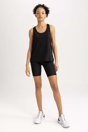 Defacto Fit Long  Fit Bisiklet Yaka Sporcu Atlet A2435AX23SMBK81