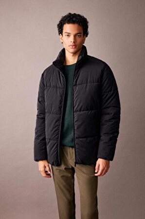 DeFacto Slim Fit Dik Yaka Astarlı Şişme Mont U4213AZ23AUBK27