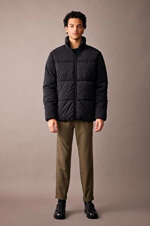 DeFacto Slim Fit Şişme Mont Dar Kesim Dik Yaka Astarlı Fermuarlı Çift Cepli U4213AZ23AUBK27