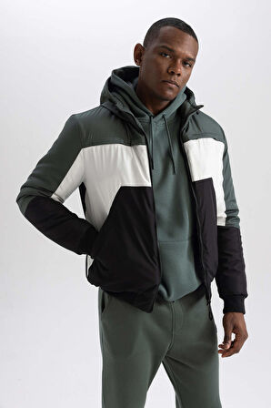 DeFacto Su İtici Slim Fit Kapüşonlu Polar Astarlı Mont N4530AZ23AUGN1019