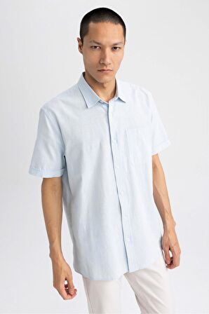 DeFacto Regular Fit Polo Yaka Kısa Kollu %100 Pamuk Gömlek M9432AZ23SPBE196