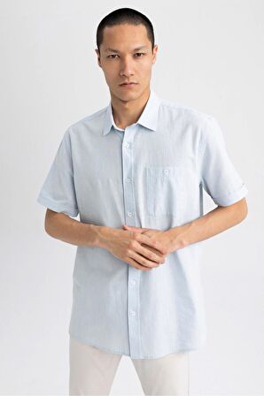 DeFacto Regular Fit Polo Yaka Kısa Kollu %100 Pamuk Gömlek M9432AZ23SPBE196