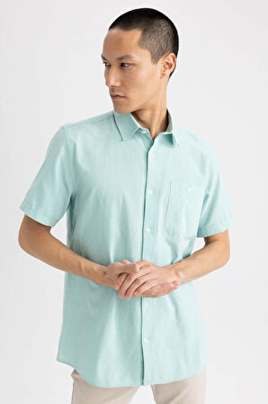 DeFacto Regular Fit Polo Yaka Kısa Kollu %100 Pamuk Gömlek M9432AZ23SPTR284