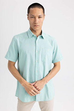 DeFacto Regular Fit Polo Yaka Kısa Kollu %100 Pamuk Gömlek M9432AZ23SPTR284