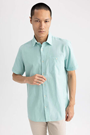 DeFacto Regular Fit Polo Yaka Kısa Kollu %100 Pamuk Gömlek M9432AZ23SPTR284
