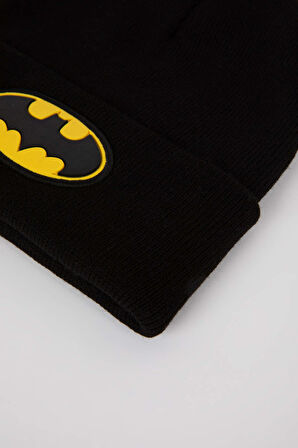 DeFacto Erkek Çocuk Batman Etiketli Triko Bere X9219A623WNBK23