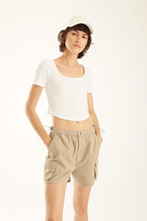 Coool Fitted Fitilli Kaşkorse Kısa Kollu Tişört