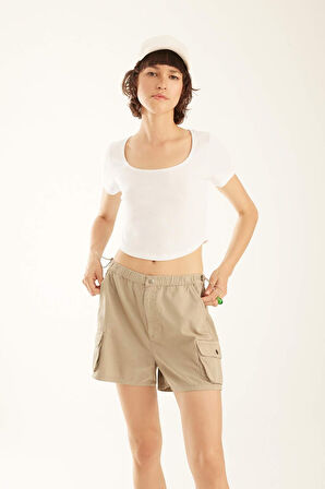 Coool Fitted Fitilli Kaşkorse Kısa Kollu Tişört