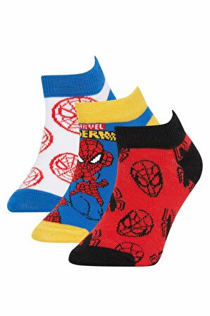 DeFacto Erkek Çocuk Marvel Spiderman 3'lü Pamuklu Patik Çorap Z9028A6NSKR1