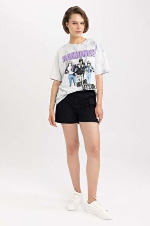 DeFacto Nirvana Oversize Fit Bisiklet Yaka Kısa Kollu %100 Pamuk Tişört A8584AX23SMGR184