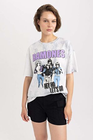 DeFacto Nirvana Oversize Fit Bisiklet Yaka Kısa Kollu %100 Pamuk Tişört A8584AX23SMGR184