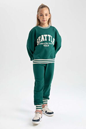 DeFacto Kız Çocuk Oversize Fit Bisiklet Yaka Sweatshirt A5981A823AUGN1116