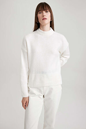 DeFacto Relax Fit Bisiklet Yaka Kazak A5015AX23WNER105