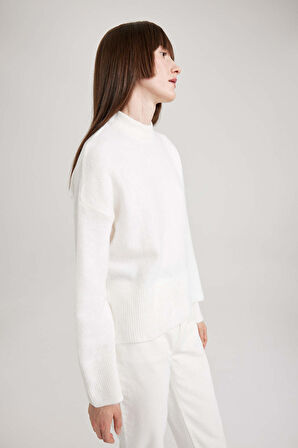 DeFacto Relax Fit Bisiklet Yaka Kazak A5015AX23WNER105