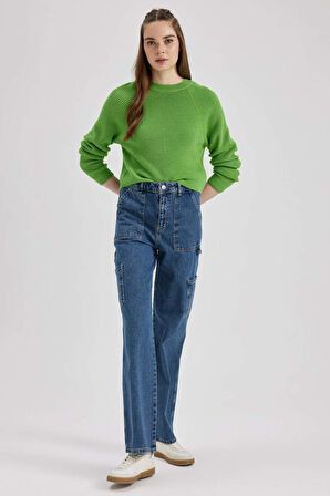 DeFacto Coool Regular Fit Bisiklet Yaka Basic Kazak L2567AZ23WNGN48