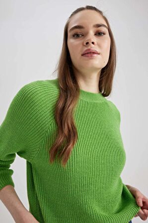 DeFacto Coool Regular Fit Bisiklet Yaka Basic Kazak L2567AZ23WNGN48