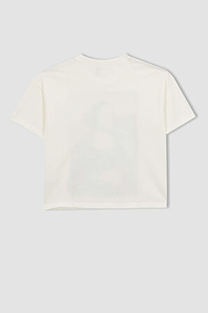 DeFacto Kız Çocuk Mona Lisa Relax Fit Bisiklet Yaka Kısa Kollu Tişört A5233A823HSER136