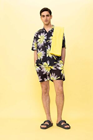 DeFactoFit Oversize Geniş Kalıp Polo Yaka Desenli Kısa Kollu Sporcu Tişört Z9422AZ23HSBK81