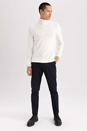 DeFacto Slim Fit Dar Kesim Balıkçı Yaka Basic Düz Triko Kazak R1124AZ23WNER100