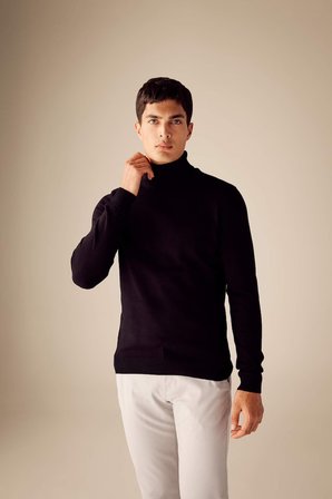 DeFacto Slim Fit Balıkçı Yaka Kazak R1124AZ23WNBK27